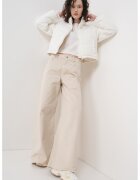 Tommy Jeans Jacheta bufanta crop cu guler - Alb fildes