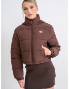 Tommy Jeans Jacheta bufanta crop cu guler - Maro scortisoara