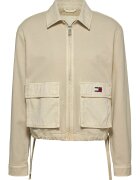 Tommy Jeans Jacheta cu fermoar si terminatie cu snur - Bej
