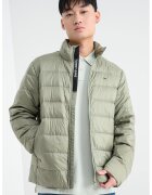 Tommy Jeans Jacheta usoara cu umplutura de puf si detaliu cu logo discret - Verde sparanghel