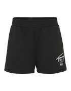 Tommy Jeans Pantaloni scurti din amestec de bumbac organic cu talie inalta si imprimeu logo - Negru
