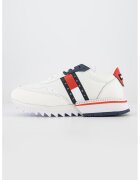 Tommy Jeans Pantofi sport cu detalii de piele - Alb fildes