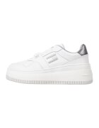 Tommy Jeans Pantofi sport de piele cu detalii din material sintetic - Alb/Gri