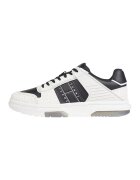 Tommy Jeans Pantofi sport de piele cu garnitura din material sintetic - Alb/Negru