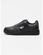 Tommy Jeans Pantofi sport de piele cu garnituri de piele ecologica Retro - Negru/Gri carbune