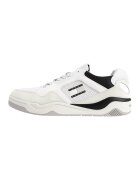 Tommy Jeans Pantofi sport de piele cu insertii de piele intoarsa - Alb fildes/Negru