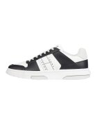 Tommy Jeans Pantofi sport de piele cu logo - Alb/Negru