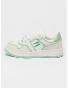 Tommy Jeans Pantofi sport de piele si piele intoarsa - Alb murdar/Verde menta