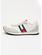 Tommy Jeans Pantofi sport de plasa cu garnituri de piele intoarsa ecologica Classic - Rosu/Alb/Gri deschis