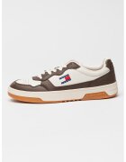 Tommy Jeans Pantofi sport din piele cu garnituri contrastante - Alb/Maro