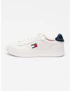 Tommy Jeans Pantofi sport din piele cu imprimeu logo lateral Archive '98 - Rosu/Alb optic/Bleumarin