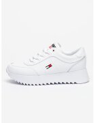 Tommy Jeans Pantofi sport din piele cu talpa wedge High Cleated - Alb