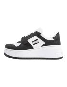 Tommy Jeans Pantofi sport din piele cu velcro - Alb/Negru