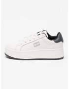Tommy Jeans Pantofi sport flatform cu segmente de piele - Gri carbune/Alb optic