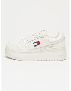 Tommy Jeans Pantofi sport low-cut din piele cu talpa wedge - Alb