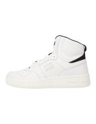 Tommy Jeans Pantofi sport mid-high de piele - Alb/Negru