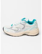 Tommy Jeans Pantofi sport wedge low-cut - Alb murdar/Argintiu/Verde menta