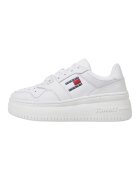 Tommy Jeans Pantofi sprt de piele uni - Alb