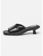 Tommy Jeans Papuci din piele cu toc The Noho - Negru