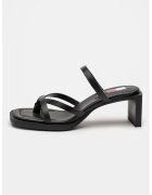 Tommy Jeans Papuci din piele cu toc The Soho - Negru