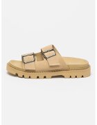 Tommy Jeans Papuci din piele intoarsa cu catarame - Maro camel