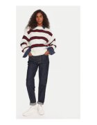Tommy Jeans Pulover acril - alb/rosu - Rosu/Alb
