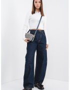 Tommy Jeans Pulover crop din amestec de bumbac organic - Alb