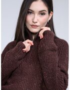 Tommy Jeans Pulover din amestec de lana cu fenta cu fermoar - Maro