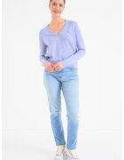 Tommy Jeans Pulover din bumbac organic cu decolteu in V - Lila