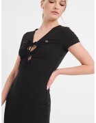 Tommy Jeans Rochie cambrata cu decupaje - Negru