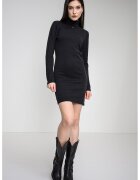 Tommy Jeans Rochie cambrata tricotata fin - Negru
