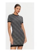 Tommy Jeans Rochie casual dama - material sintetic - negru/alb