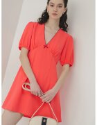 Tommy Jeans Rochie cu decolteu in V si maneci scurte