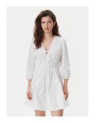 Tommy Jeans Rochie de vara - Alb - 100% bumbac organic