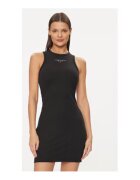 Tommy Jeans Rochie de vara - negru - 61% poliester reciclat - 32% viscoza - 7% elastan -