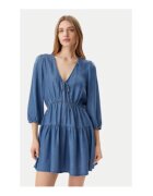 Tommy Jeans Rochie de zi Dama - Albastru - 100% lyocell -