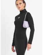 Tommy Jeans Rochie mini cu guler inalt - Negru