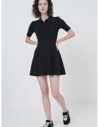 Tommy Jeans Rochie polo slim fit din bumbac - Negru