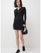 Tommy Jeans Rochie-pulover striata si tricotata - Negru