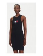 Tommy Jeans Rochie tricotata de dama - neagra - 88% viscoza - 12% poliester reciclat
