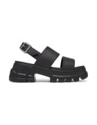 Tommy Jeans Sandale dama - piele ecologica - negru - inchidere cu catarama