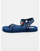 Tommy Jeans Sandale din material textil cu inchidere velcro - Albastru inchis