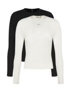 Tommy Jeans Set 2 bluze dama - bumbac/elastan - alb/negru