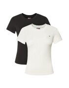 Tommy Jeans Set 2 tricouri Femei - bumbac - negru/ecru -
