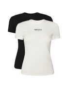 Tommy Jeans Set 2 tricouri Femei - Negru - Ecru - 100% bumbac