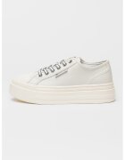 Tommy Jeans Tenisi low-cut din piele cu platforma - Alb fildes
