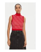 Tommy Jeans Top de dama - Rosu - 100% bumbac -