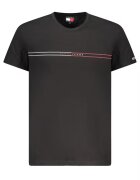 Tommy Jeans Tricou barbati - cu imprimeu si mini logo pe maneca - Negru