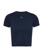 Tommy Jeans Tricou crop tricotat - Bleumarin