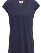 Tommy Jeans Tricou cu decolteu in V din ametec de in